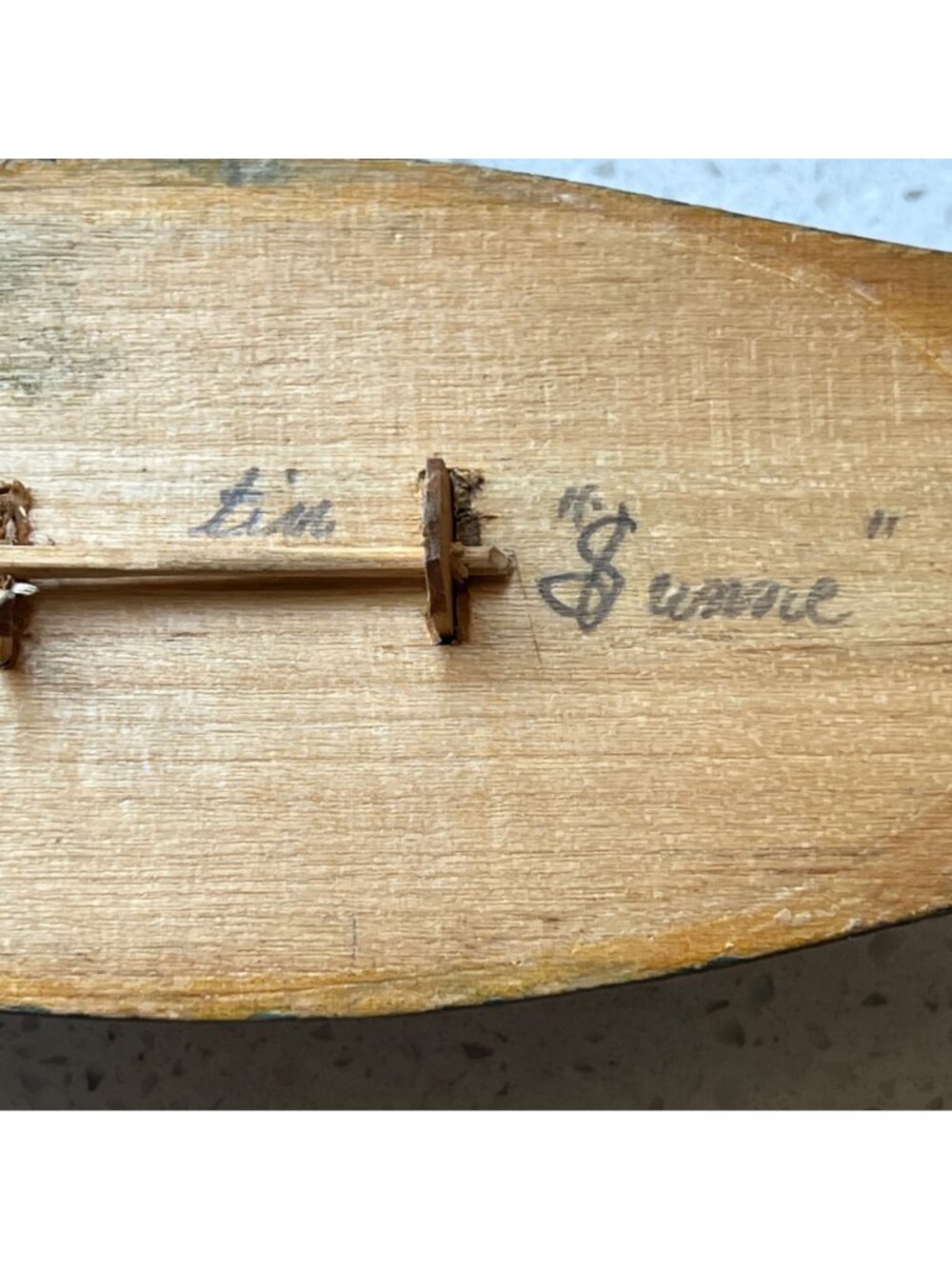 Signed Norwegian Bentwood Tine Wood Box Floral Paint Carved Letters 5.75x2.25x3T - Picture 12 of 16